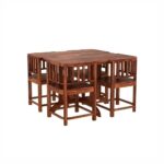 Sheesham 4 Seater Square Dining Set - Image 2