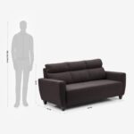 Fabric 3-Seater Sofa - Brown - Image 4