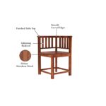 Sheesham 4 Seater Square Dining Set - Image 4