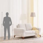 Fabric 2-Seater Sofa - Beige - Image 5