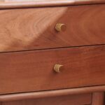 Acacia Wood Bedside Table with Drawers - Teak - Image 5