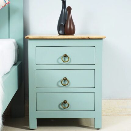 Wooden Bedside Table - Silt Green