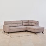 Fabric 3-Seater Right Corner Sofa with Chaise - Beige - Image 3