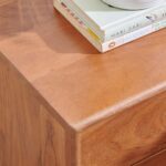 Acacia Wood Bedside Table with Drawers - Teak - Image 2