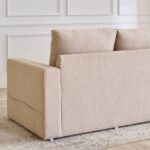 Fabric 3-Seater Sofa Bed - Beige - Image 3