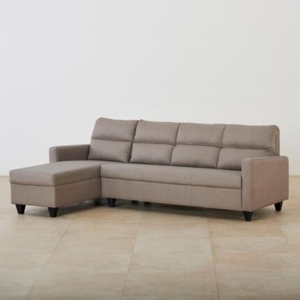 Fabric 3-Seater Left Corner Sofa with Chaise - Beige