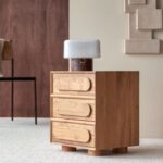 Solid Wood Three drawer Chester Bedside Table - Natural Finish - Image 2
