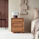Solid Wood Three drawer Chester Bedside Table - Natural Finish - Image 3