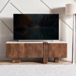 Travertine TV Unit for Up to 70 Inches – White & Brown - Image 5