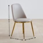 Marble Top 6-Seater Dining Set with Chairs - Beige - Image 2