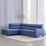 Fabric 3-Seater Left Corner Sofa with Chaise - Blue - Image 3