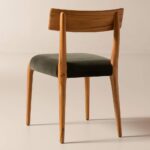 Teak Wood and Mink Brown Velvet Dining Chair - Image 5