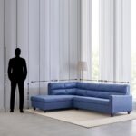 Fabric 3-Seater Left Corner Sofa with Chaise - Blue - Image 4