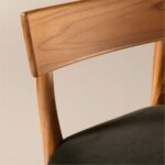 Teak Wood and Mink Brown Velvet Dining Chair - Image 3