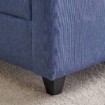 Fabric 3-Seater Left Corner Sofa with Chaise - Blue - Image 5