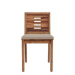 Sheesham Wood Dining Set (4 seater) (with Cushion-Omega Pearl)-Natural - Image 9