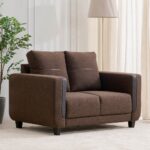 Fabric 2-Seater Sofa - Brown - Image 6