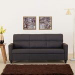 Fabric 3-Seater Sofa - Brown