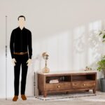 Solid Ash Wood & Rattan TV Unit - Image 4