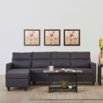 Fabric 3-Seater Left Corner Sofa with Chaise - Brown