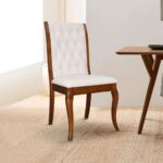 Solid Wood Dining Chair Set of 2 in Dark Walnut Colour