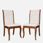 Solid Wood Dining Chair Set of 2 in Dark Walnut Colour - Image 4