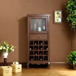 Retro Brown Solid Wood Extendable Bar Counter for Home Bar & Living Room