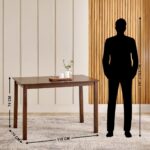 Solid Wood 4-Seater Dining Set with Chairs - Brown - Image 4