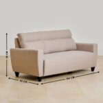 Fabric 3-Seater Sofa - Beige - Image 5