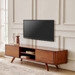 Marble Top TV Unit – Beige & Brown