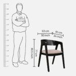 Solid Wood Dining Chair in Black Colour - Image 5
