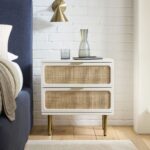 Bedside Table in rattan Cane With 2 Drawers