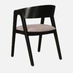 Solid Wood Dining Chair in Black Colour - Image 3