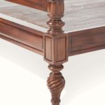 Carved Mahogany Wood & Cane Queen-size Bed - Image 4