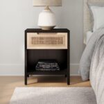 Rattan & Wood 2-Drawer Nightstand (25.75")