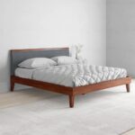 Solid Wood Queen Size Bed with Upholstered Headboard - Image 5