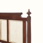 Carved Mahogany Wood & Cane Queen-size Bed - Image 5
