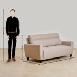Fabric 3-Seater Sofa - Beige - Image 3