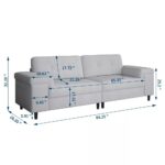 3-Seater Sofa Adjustable Armrests & Plush Backrest - Image 3
