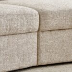 Fabric 3-Seater Sofa with Right Curve - Beige - Image 2