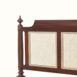 Carved Mahogany Wood & Cane Queen-size Bed - Image 7