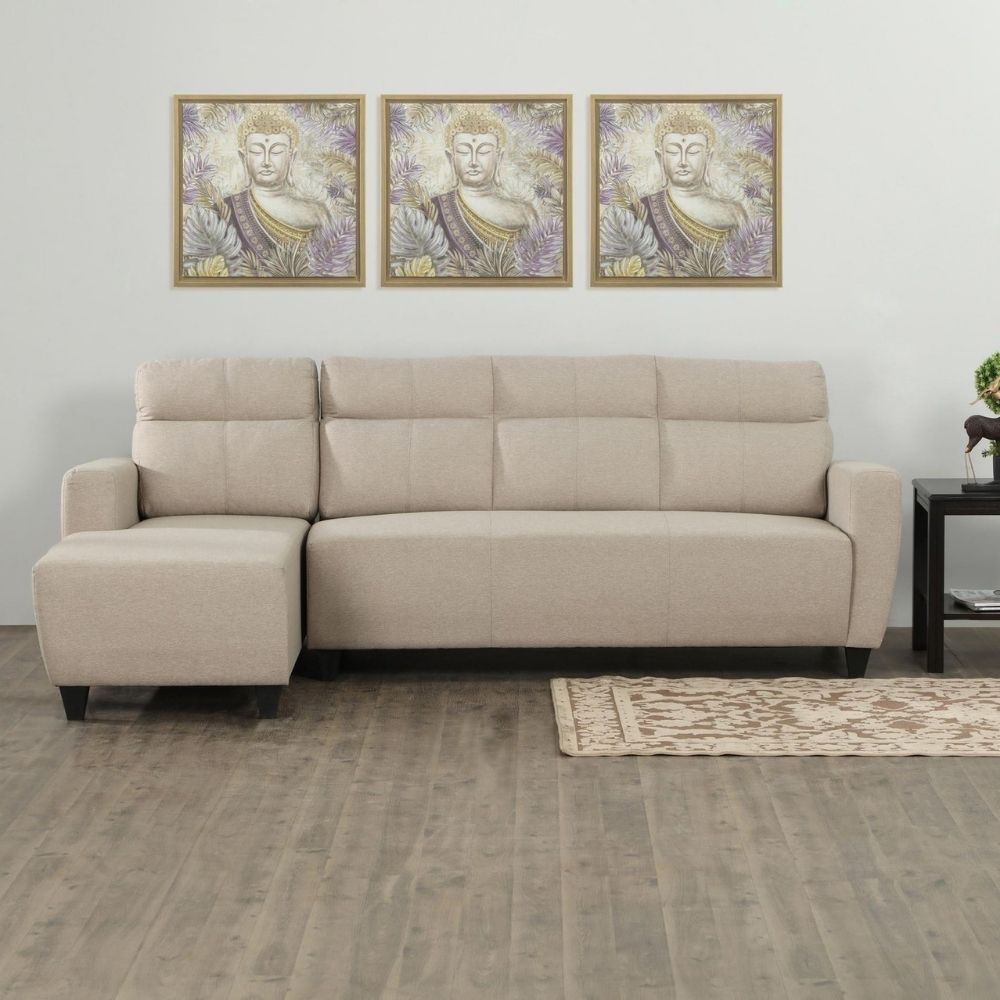 22 Fabric 3-Seater Left Corner Sofa with Chaise - Beige - Image 1