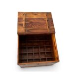 Solid Sheesham Wood Home Bar Cabinet with Elegant Grain Finish - Image 2