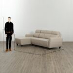 Fabric 3-Seater Left Corner Sofa with Chaise - Beige - Image 4