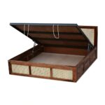 Rattan Solid Wood Cane Bed With Hydraulic Storage - Image 3