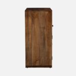 Mango Wood 2 Door Bar Cabinet in Rustic Teak Finish - Image 6