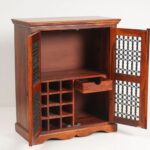 Sheesham Wood Bar Cabinet – Maple Finish - Image 7