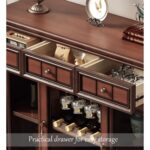 Premium Solid Wood Wine Cabinet with Glass Storage for Home Bar & Living Room - Image 3