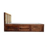 Rattan Solid Wood Cane Bed With Hydraulic Storage - Image 5
