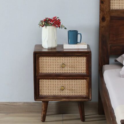 Sheesham Wood Bedside Table In Provincial Teak Finish